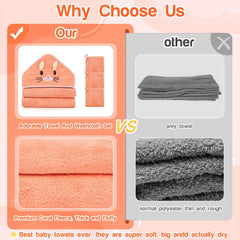 Sublaga orange kitten washcloths 10x10 soft gentle drying for tiny faces