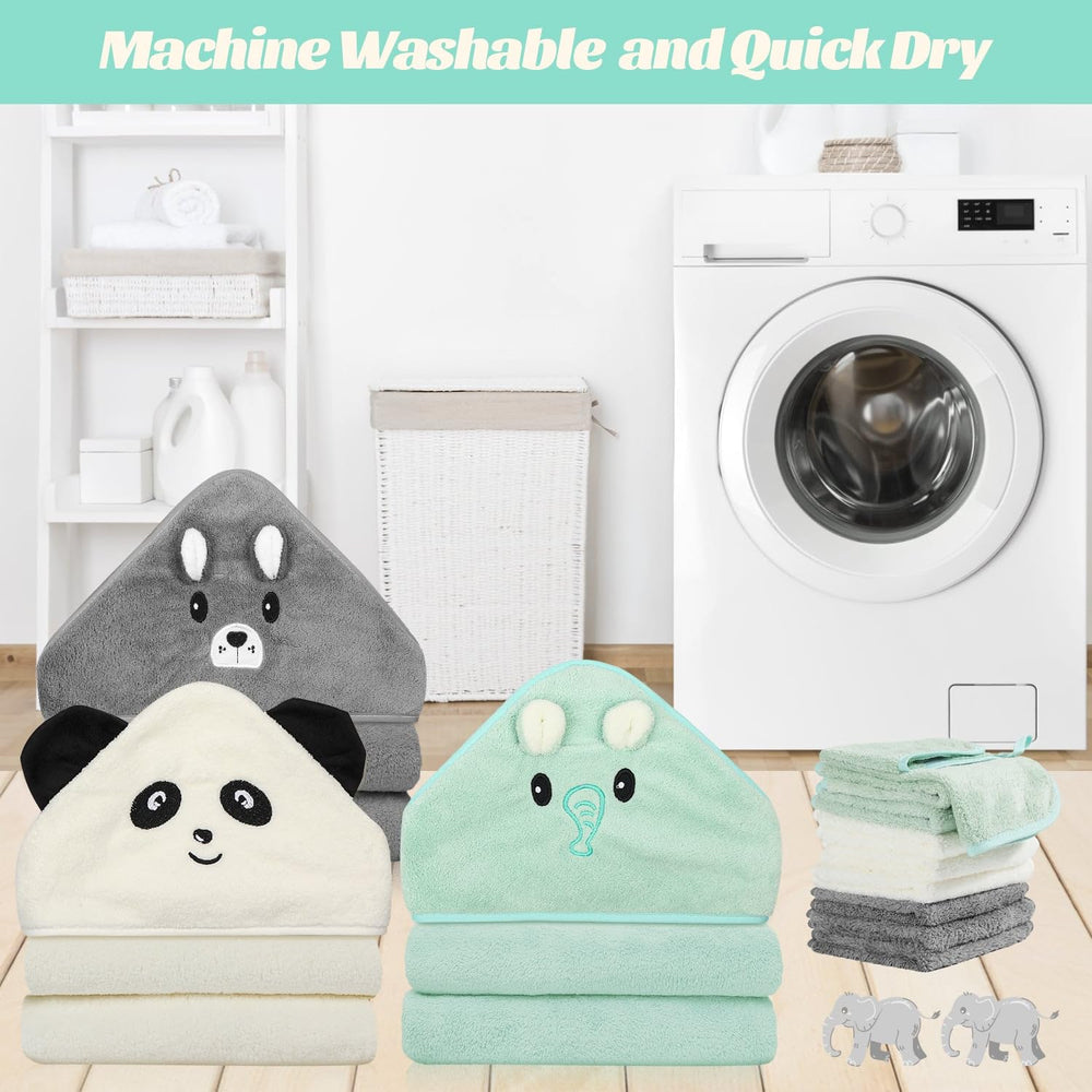 Sublaga panda hooded towel in white with charming design.