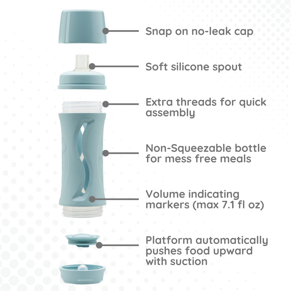 On-the-go scene with Subo bottle for travel-friendly meals.