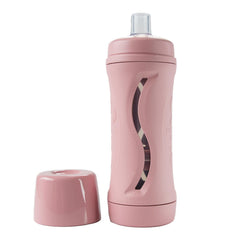 Subo rose cap closeup shows mess-free self-feeding design.
