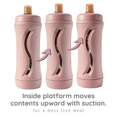 Subo rose silicone spout enables smooth sipping for little eaters.