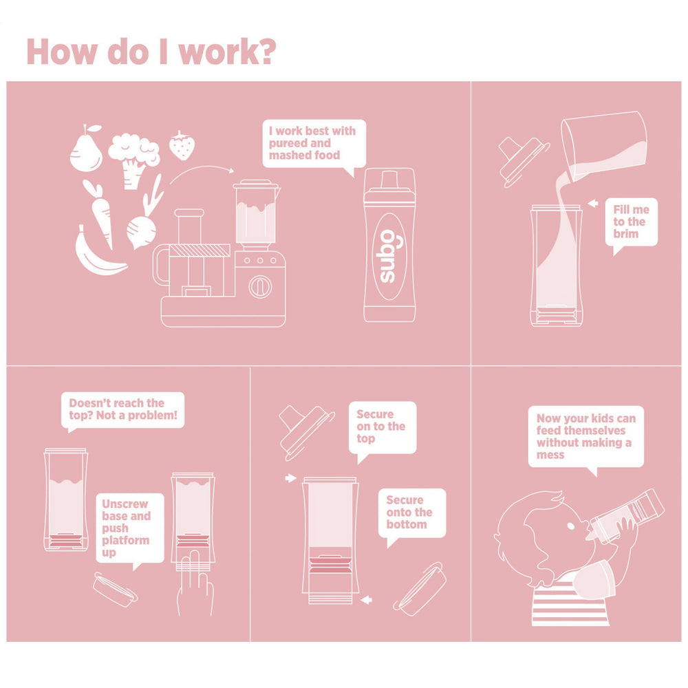 Subo rose spill-proof design keeps a table tidy.