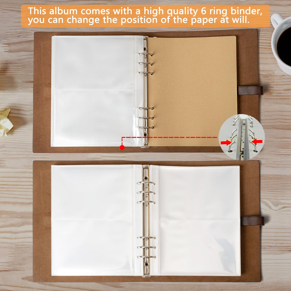 Sucarlon photo album size ten-by-eight-and-a-half inches for portable memory keeping.