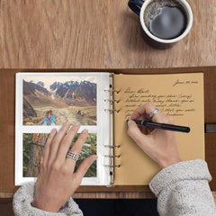Sucarlon photo album writing space pages providing room to record moments beside pictures.