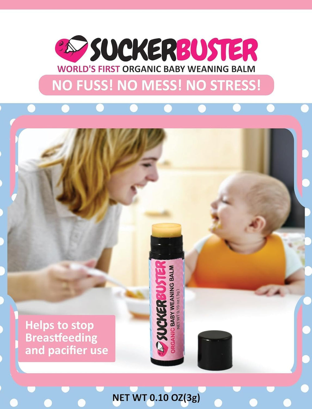 Suckerbuster nipple-areola application demonstrates soothing transition support for baby