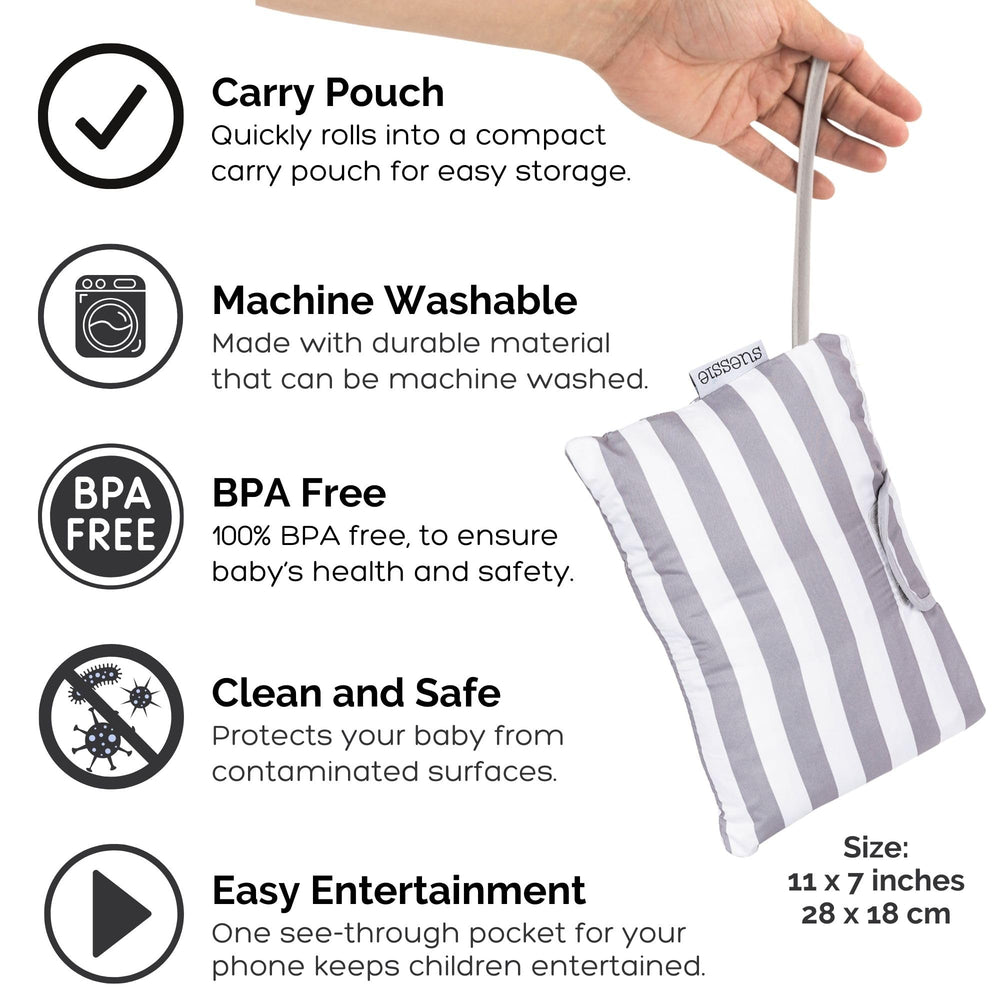 Suessie cart cover teether and toy loops promote safe, engaging play.