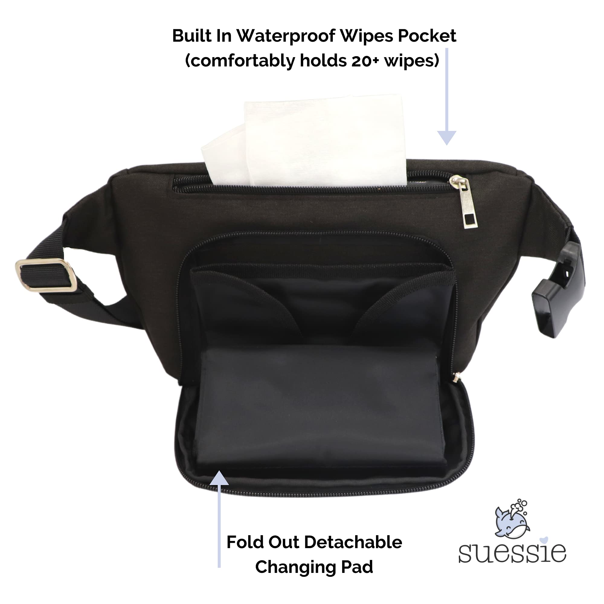 Suessie detachable-changing-pad enables quick diaper changes anywhere with comfort.