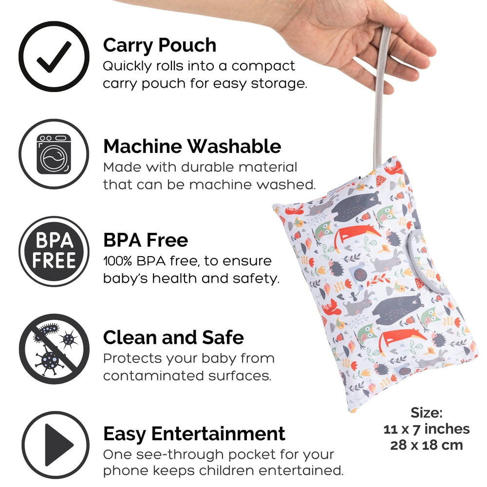 Suessie see-through phone pocket enables child-friendly entertainment support.