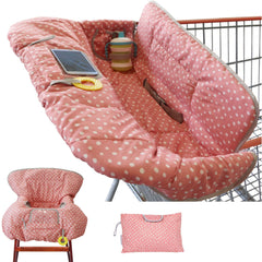 Suessie Pink Dots cart cover angle view protecting baby on-the-go surfaces