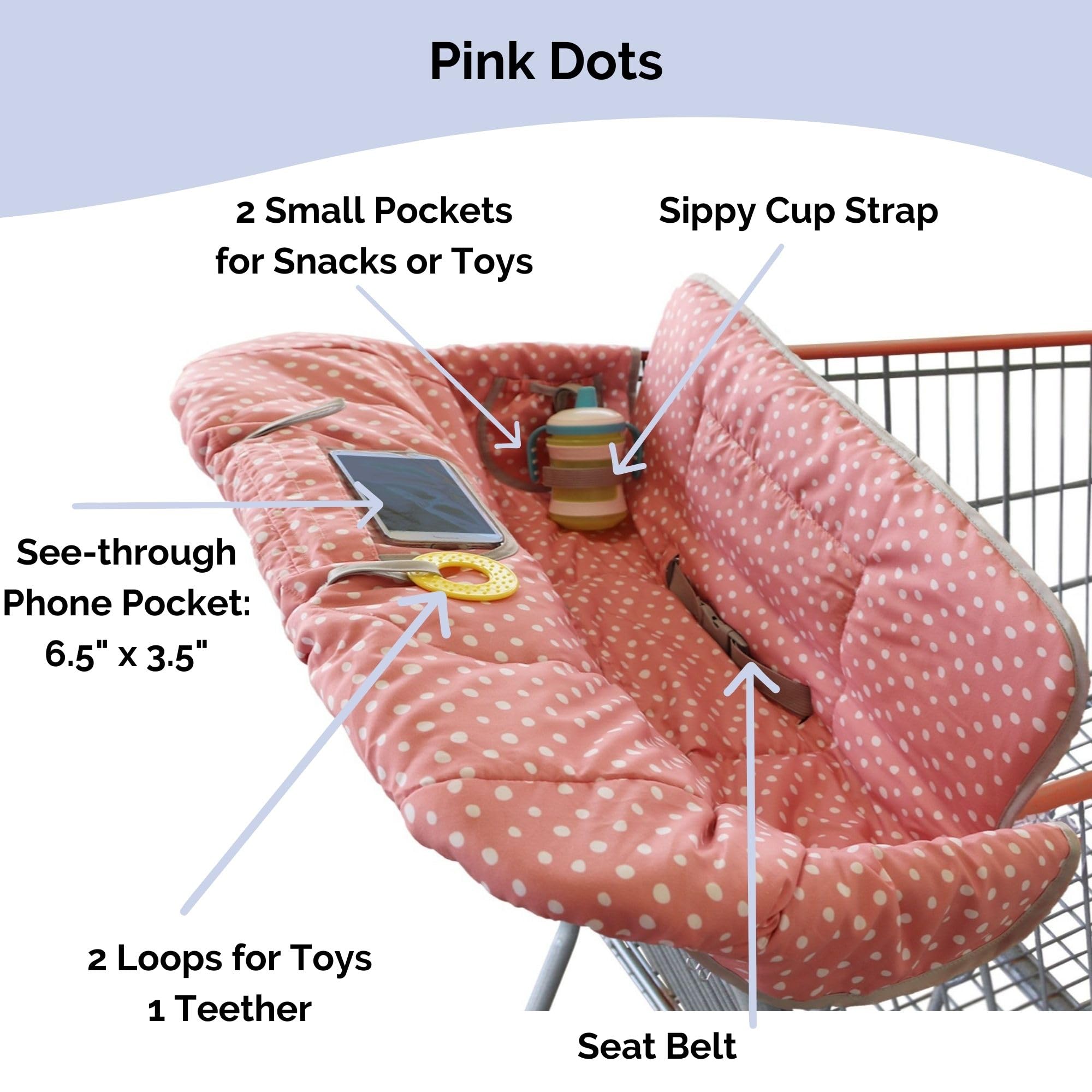 Suessie Pink Dots fabric texture close-up, soft BPA-free fabric