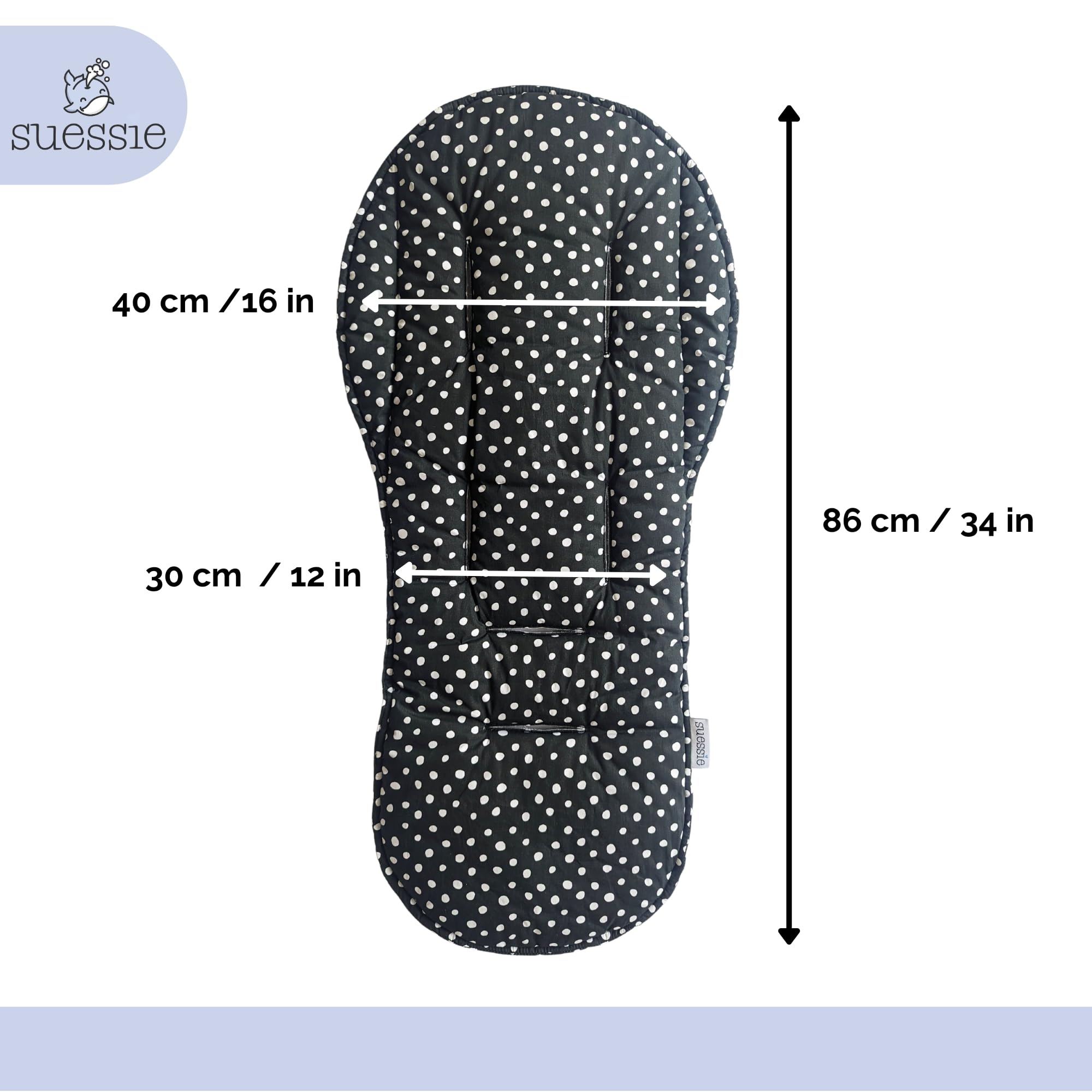 Suessie stroller liner-fits-all-3-4-wheel-strollers demonstrates universal compatibility and easy setup.