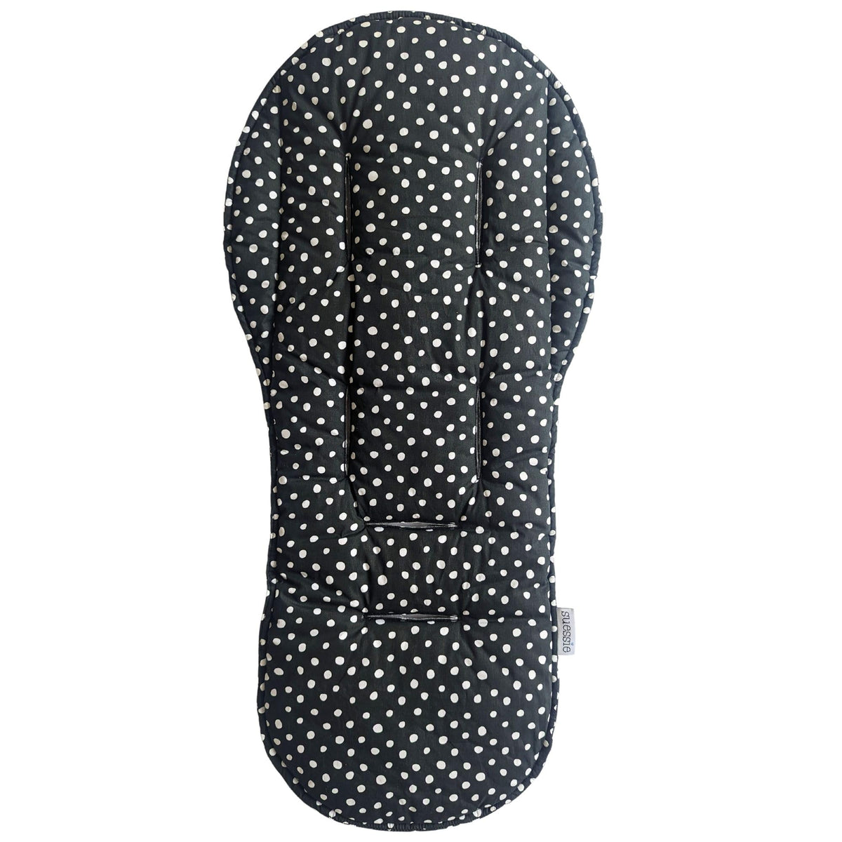Suessie stroller liner universal black-dots fabric provides breathable comfort for daily outings.
