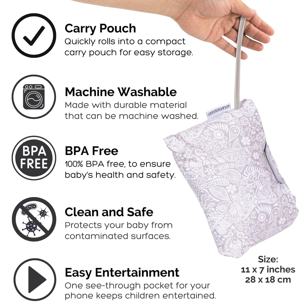 Suessie Sweet Dreams see-through phone pocket aids distraction during quick errands.
