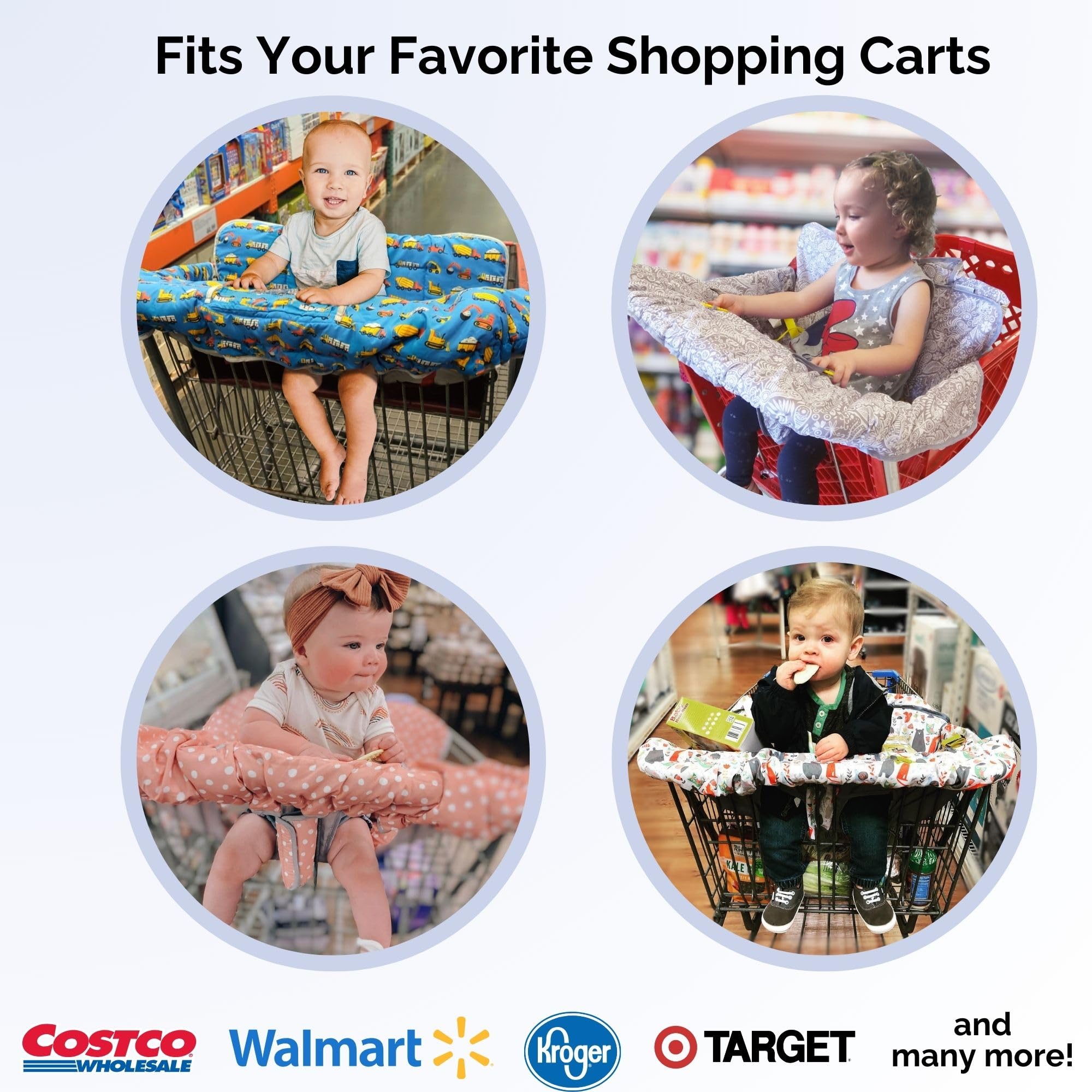 Suessie Sweet Dreams cart cover includes a sippy cup strap for spill-free meals.
