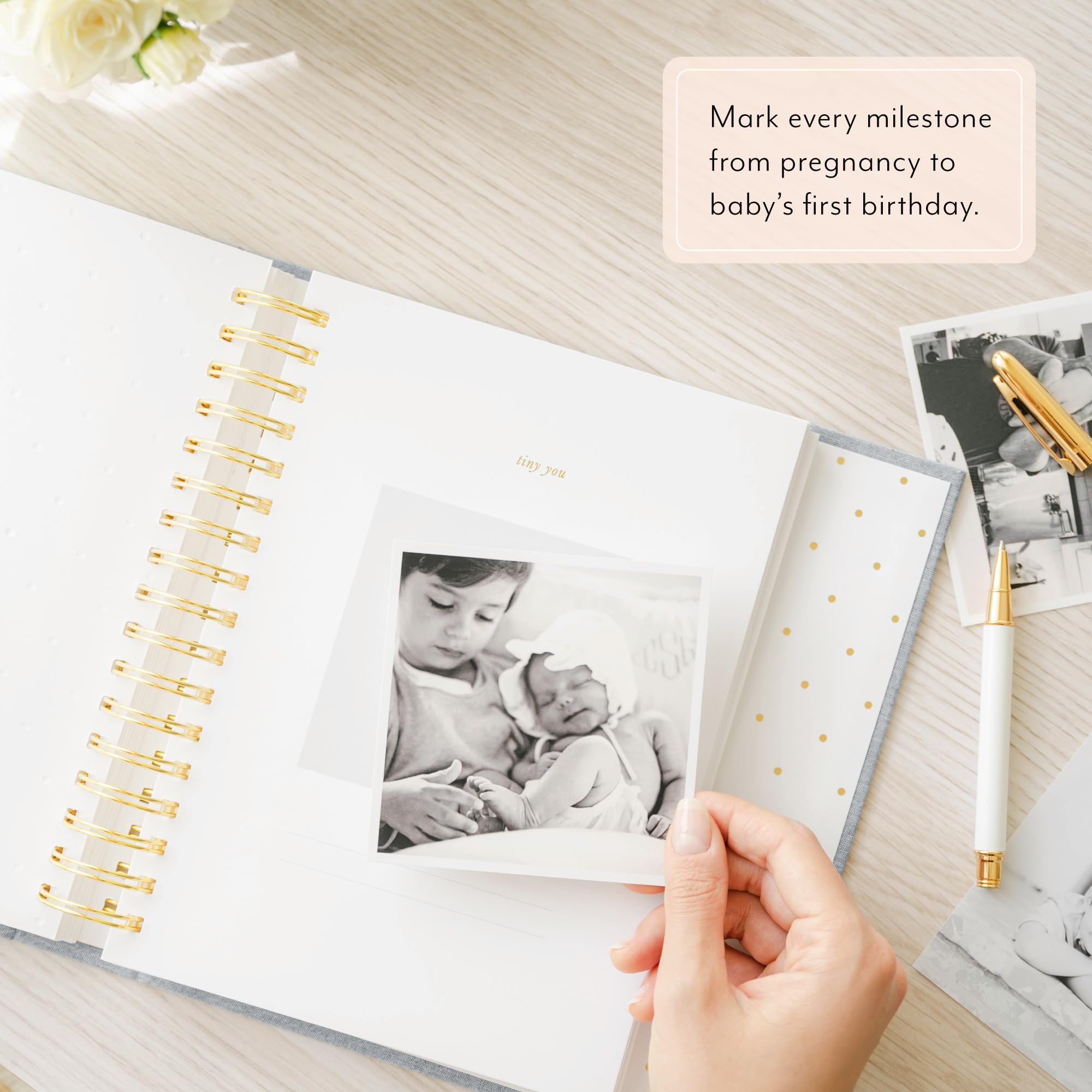 Sugar Paper Baby Keepsake Book rectangular design ideal for display.