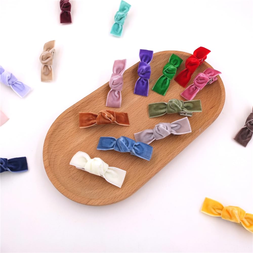 Sugarmelon 2-inch velvet bow clip secures small pigtails securely.