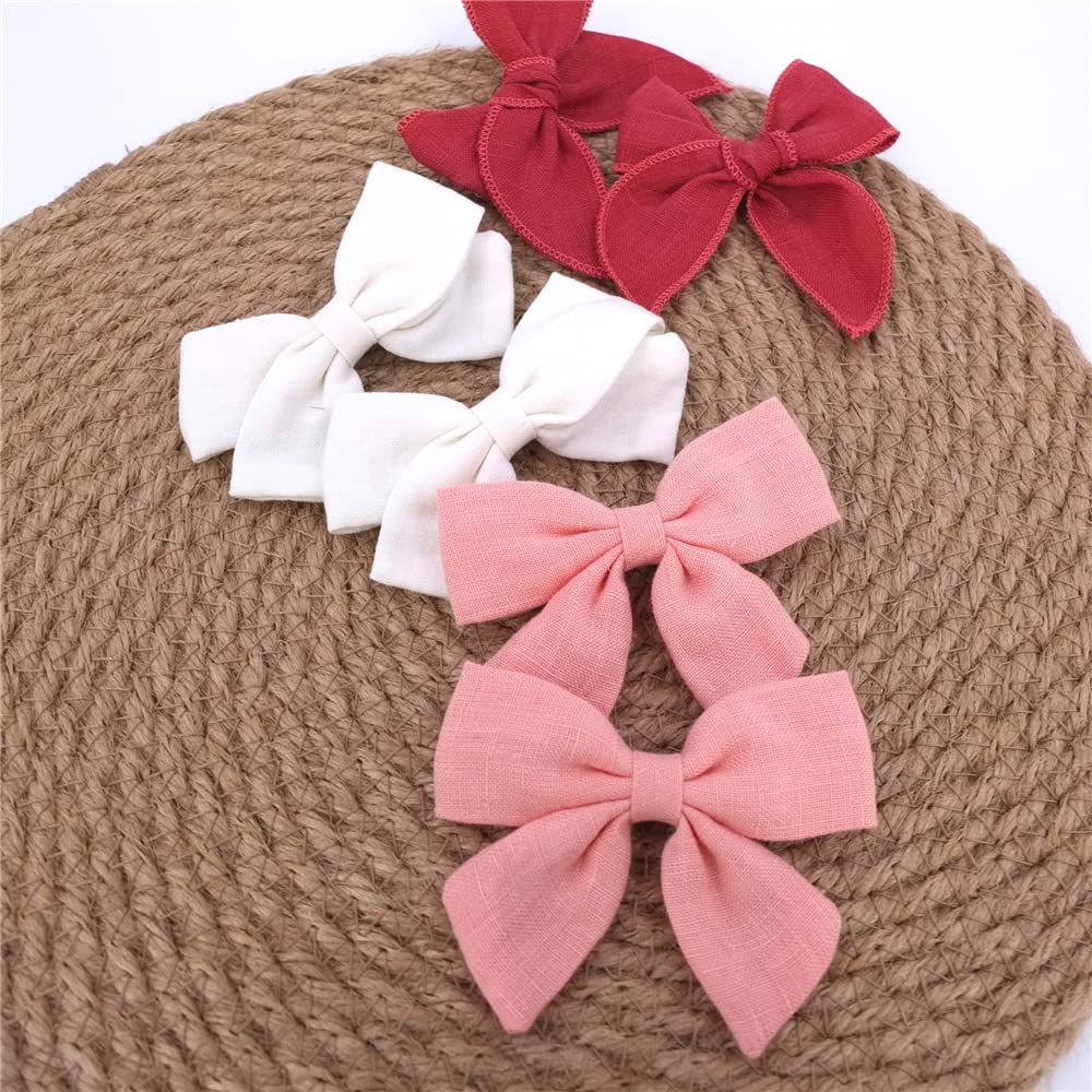 Sugarmelon baby girls linen bow hairclip adds cute detail while securing bangs