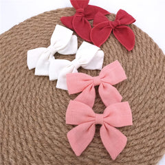 Sugarmelon baby girls linen bow hairclip adds cute detail while securing bangs