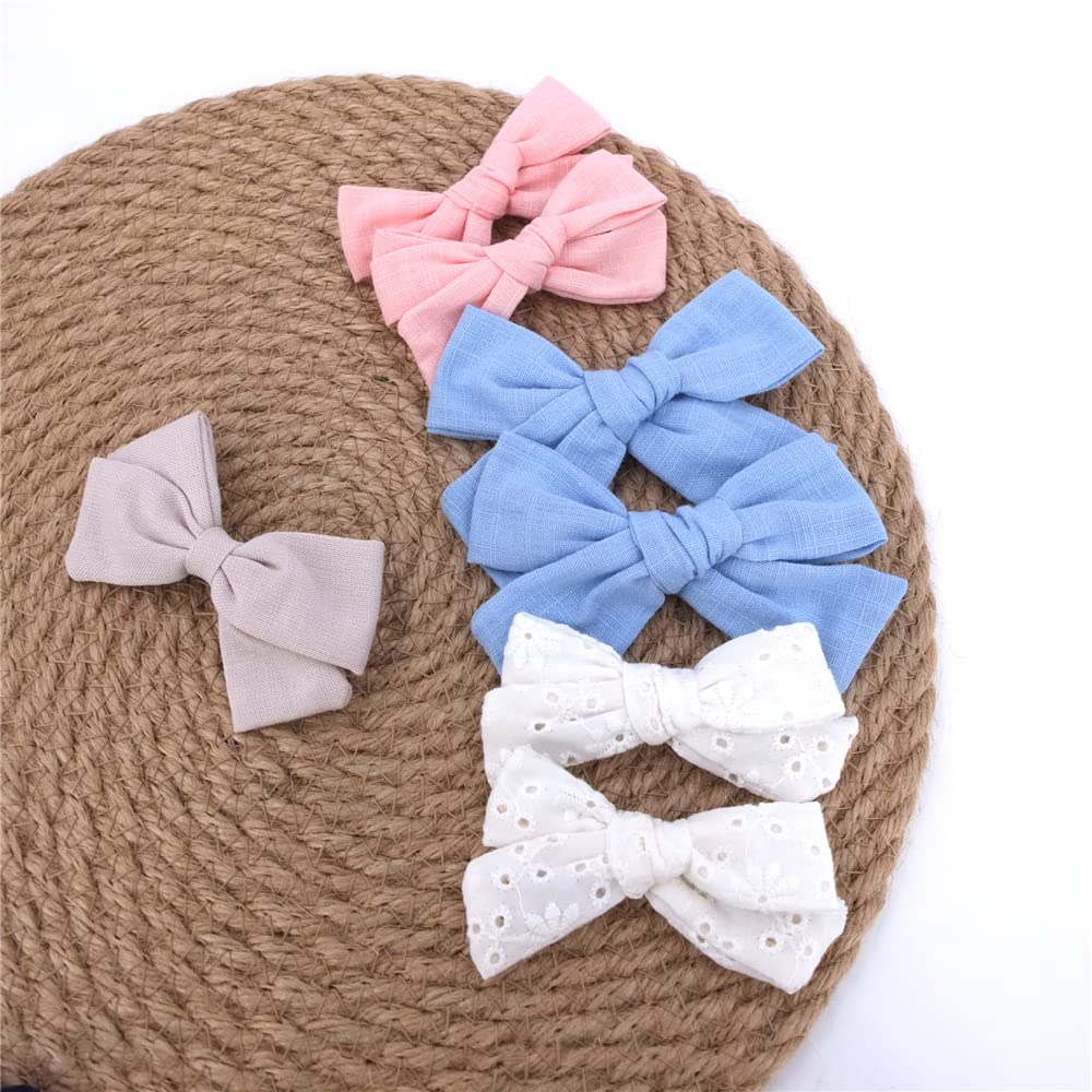 Sugarmelon baby hairclip linen bow soft skin-friendly comfort