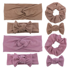 Sugarmelon baby headband latte close-up highlights soft stretch for babies.
