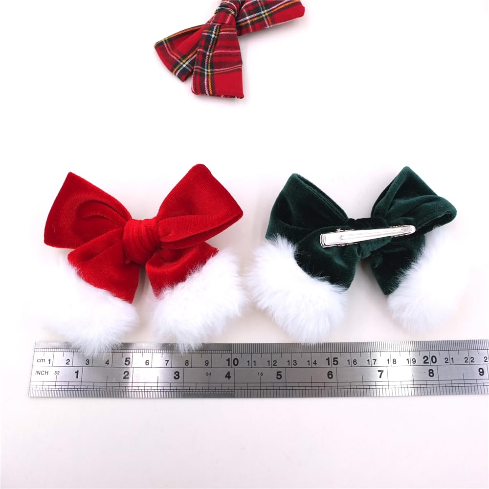 Sugarmelon Santa photo-ready velvet bow enhances holiday family pictures.