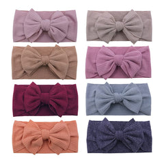 Sugarmelon cotton ribbed headbands eight-color set in navy and peach for easy outfits.