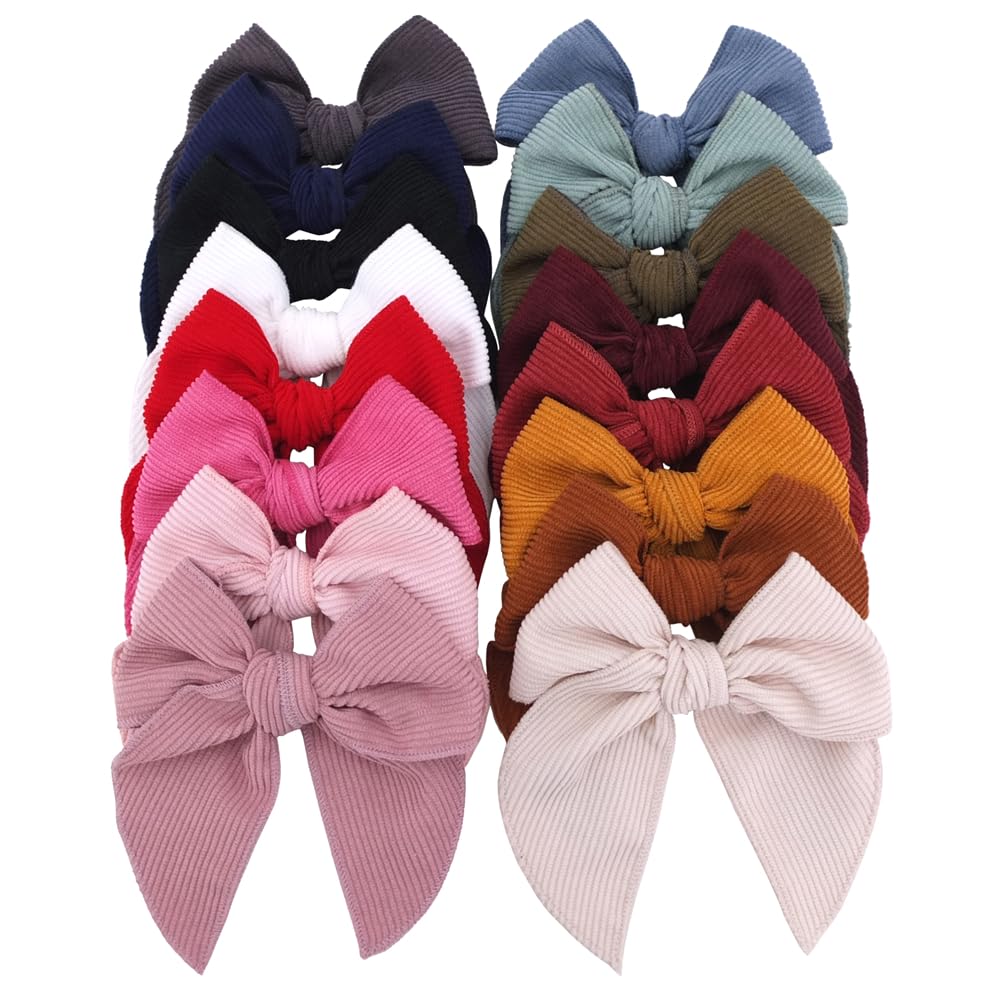 Sugarmelon Fable bow corduroy velvet clip on a toddler's head for everyday style.
