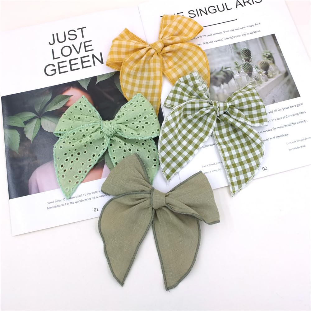 Sugarmelon Fable Bow Olive clip on child and mom styling.
