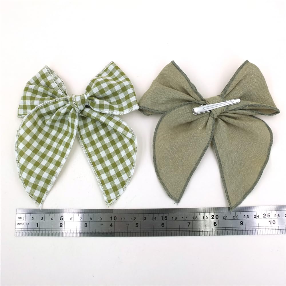 Sugarmelon Fable Bow Olive clip durable velvet finish shown.