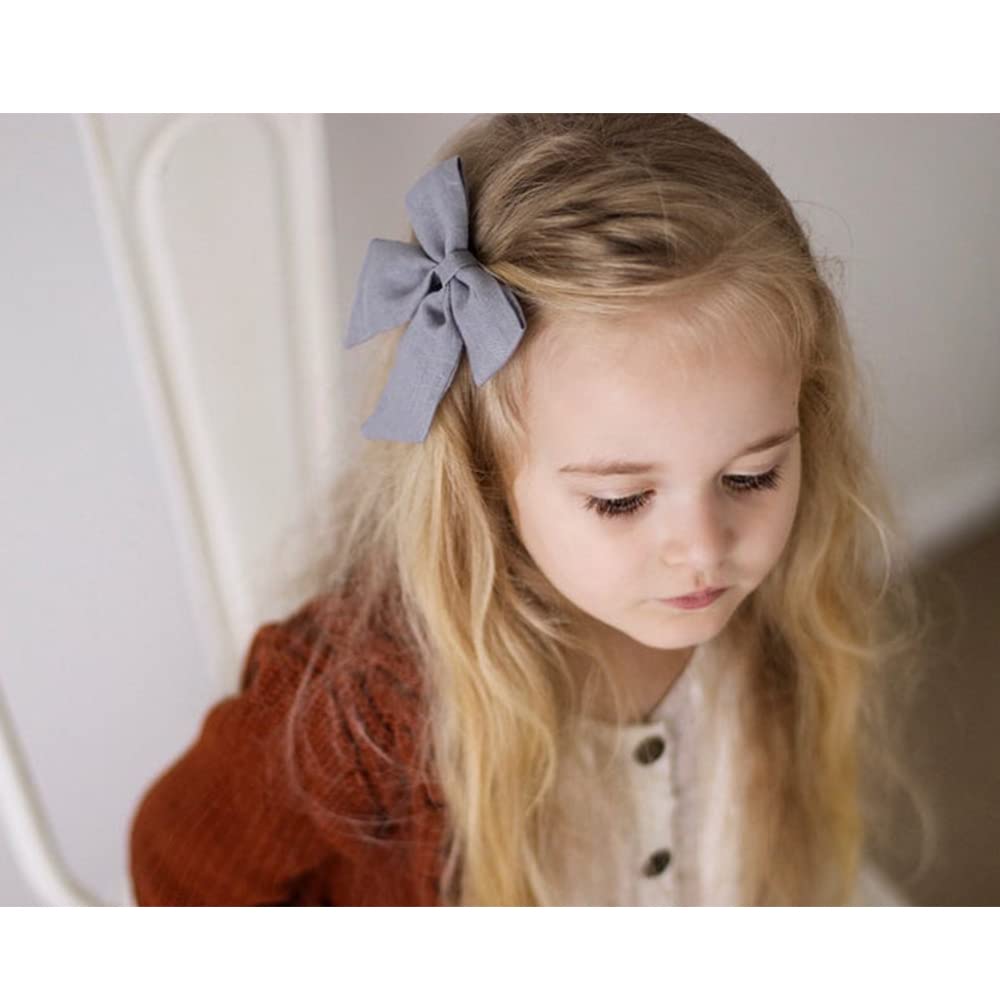 Sugarmelon linen bow hairclip-alligator-clip secure grip easy to open