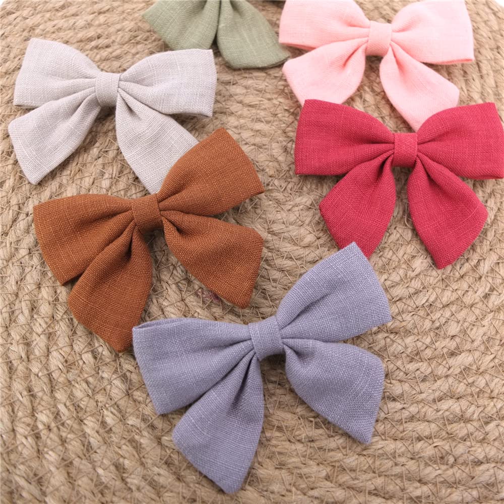 Sugarmelon linen bow hairclip-bangs helps keep bangs out of sight