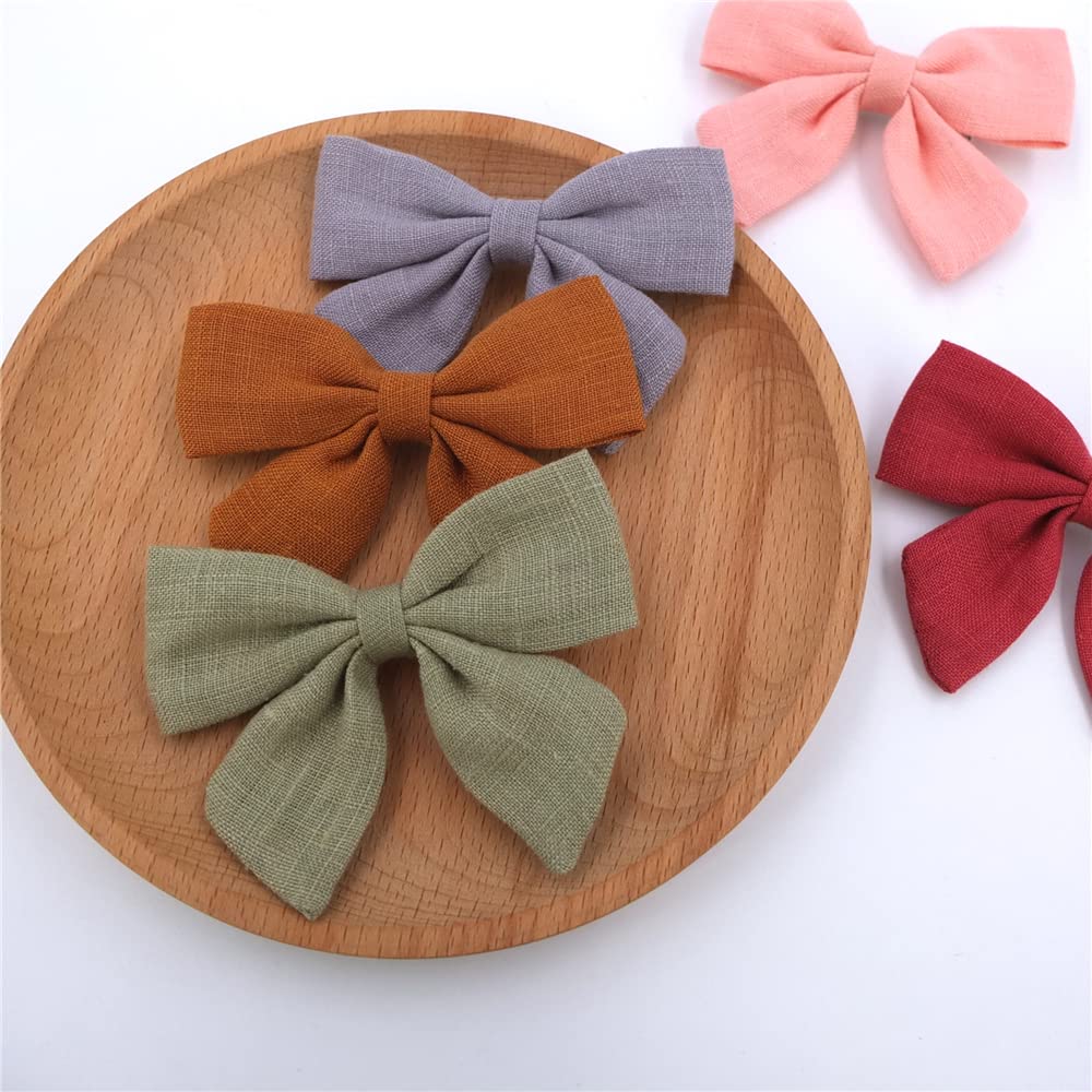 Sugarmelon linen bow hairclip-lightweight design comfortable all day