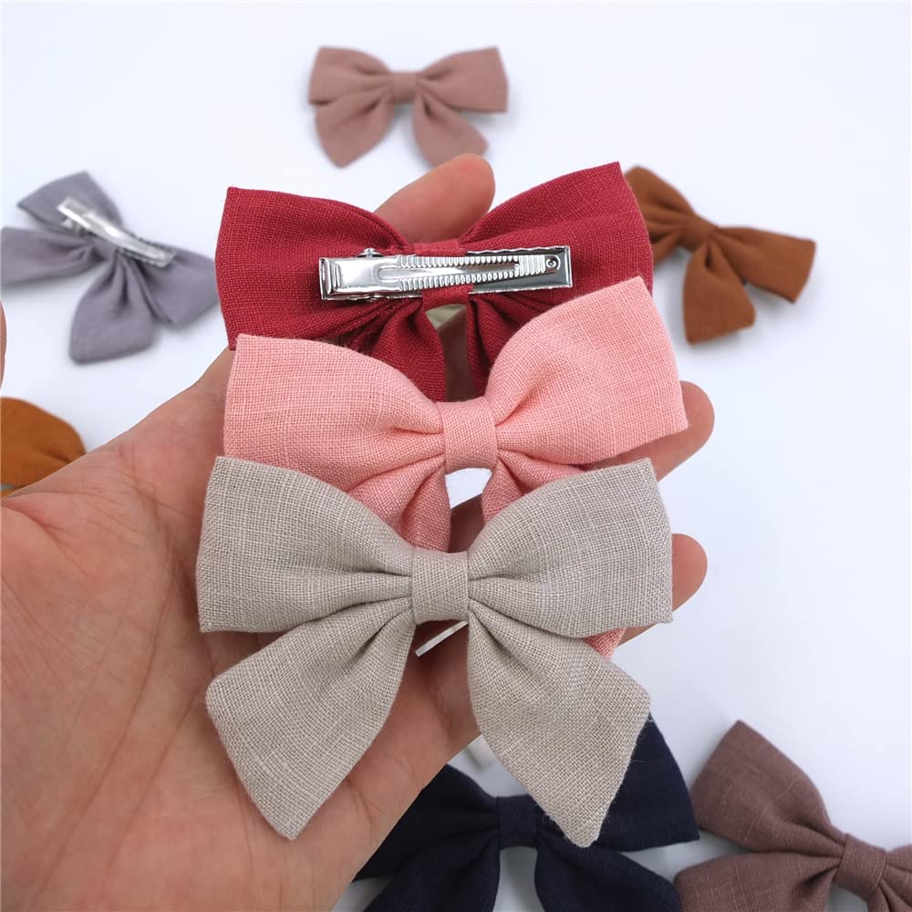 Sugarmelon linen bow hairclip-soft-skin-friendly gentle on baby scalp