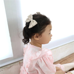 Sugarmelon linen bows 3-4 inch secure alligator clip for easy wear.