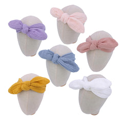 Sugarmelon Original cotton gauze headband knot-detail shows adjustable fit for tiny heads.