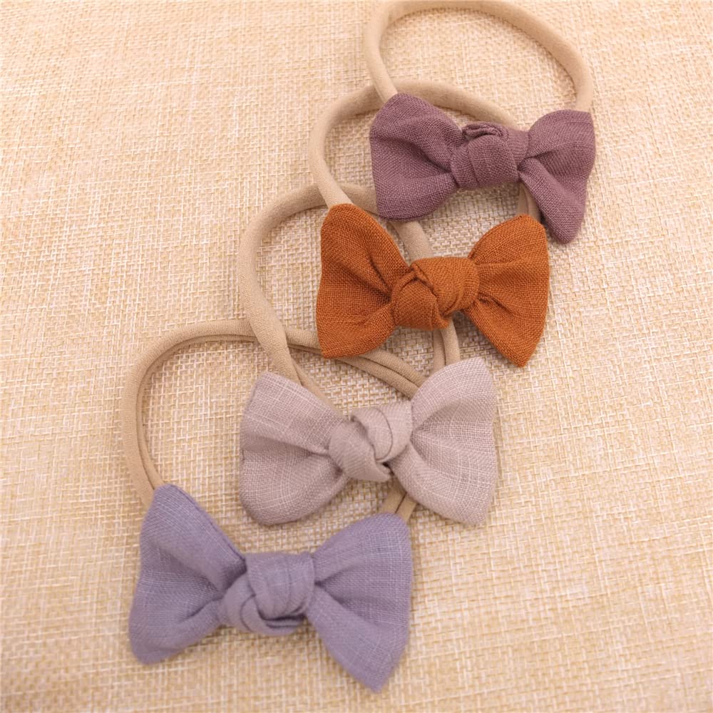 Sugarmelon outfit-matching linen bow for stylish baby looks