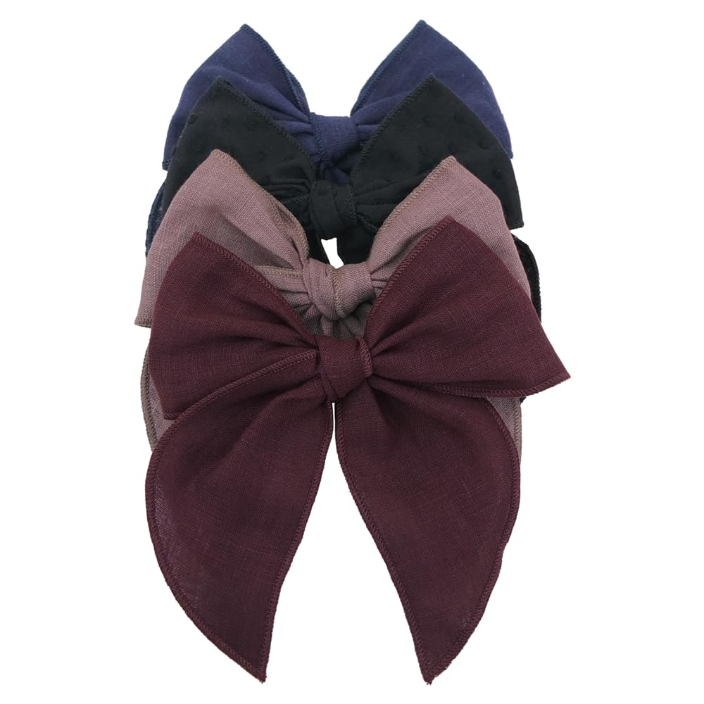 Sugarmelon fable bow hair clip burgundy-black set elevates everyday outfits
