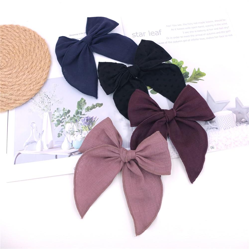 Sugarmelon burgundy-black fabric bow clip adds chic toddler hairstyles