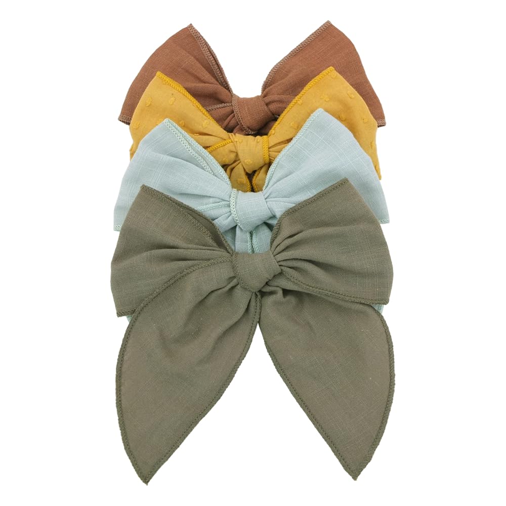 Sugarmelon Fable Bow set in mustard-sage on coordinated outfit for everyday wear