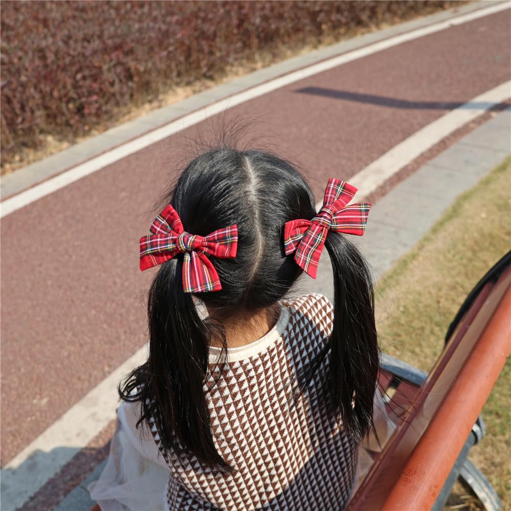 Sugarmelon plaid red hairband for coordinated mom and daughter looks.