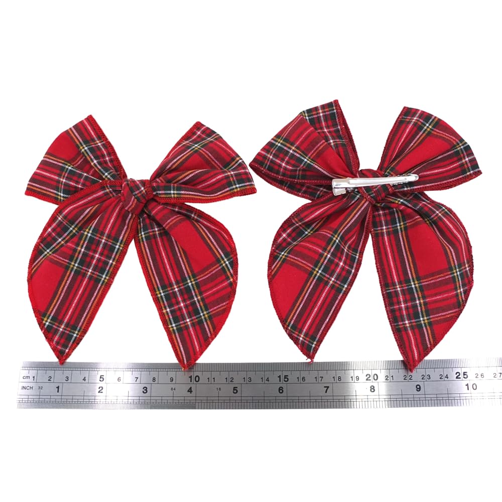 Sugarmelon velvet plaid bow closeup highlights soft velvet texture.