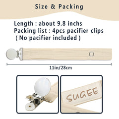 Sugee baby pacifier clip lilac close-up demonstrates safe, soft textile against skin.