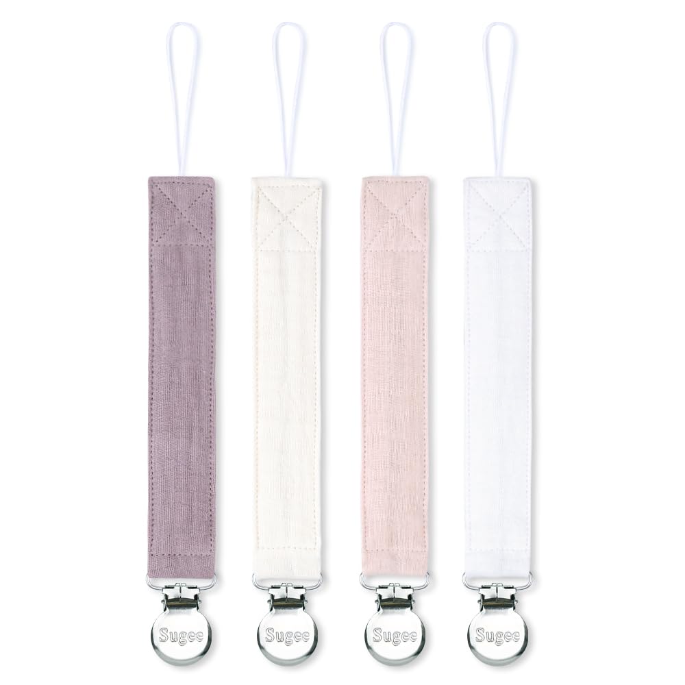 Sugee pacifier clip with soft fabric shows gentle touch and secure hold