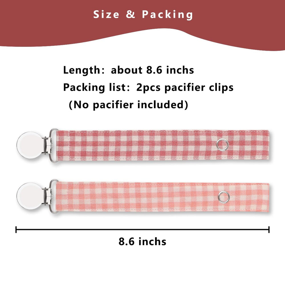 Sugee pacifier clip soft-fabric-material gentle on baby's skin.