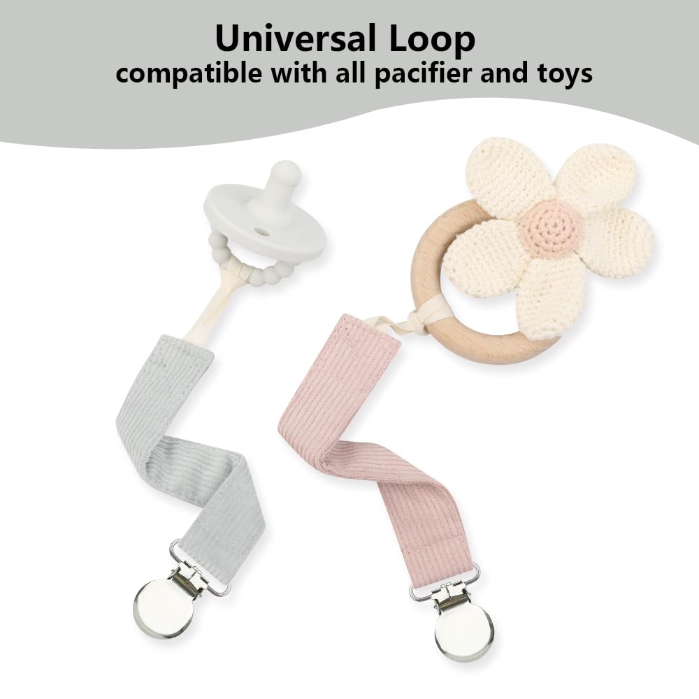 Sugee pacifier clip stainless clasp closeup rust-free grip for daily use
