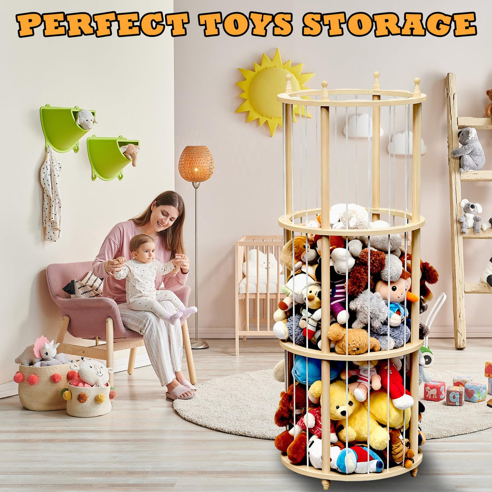 Sugitek durable and child-safe wooden toy storage