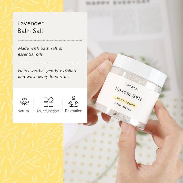 Suhctuptx lavender candle ambiance for calming night routines.