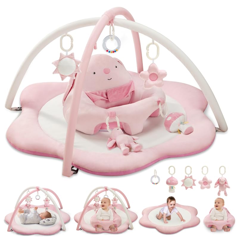 suihuooo 3in1 baby play mat flower design supports visual stimulation during playtime