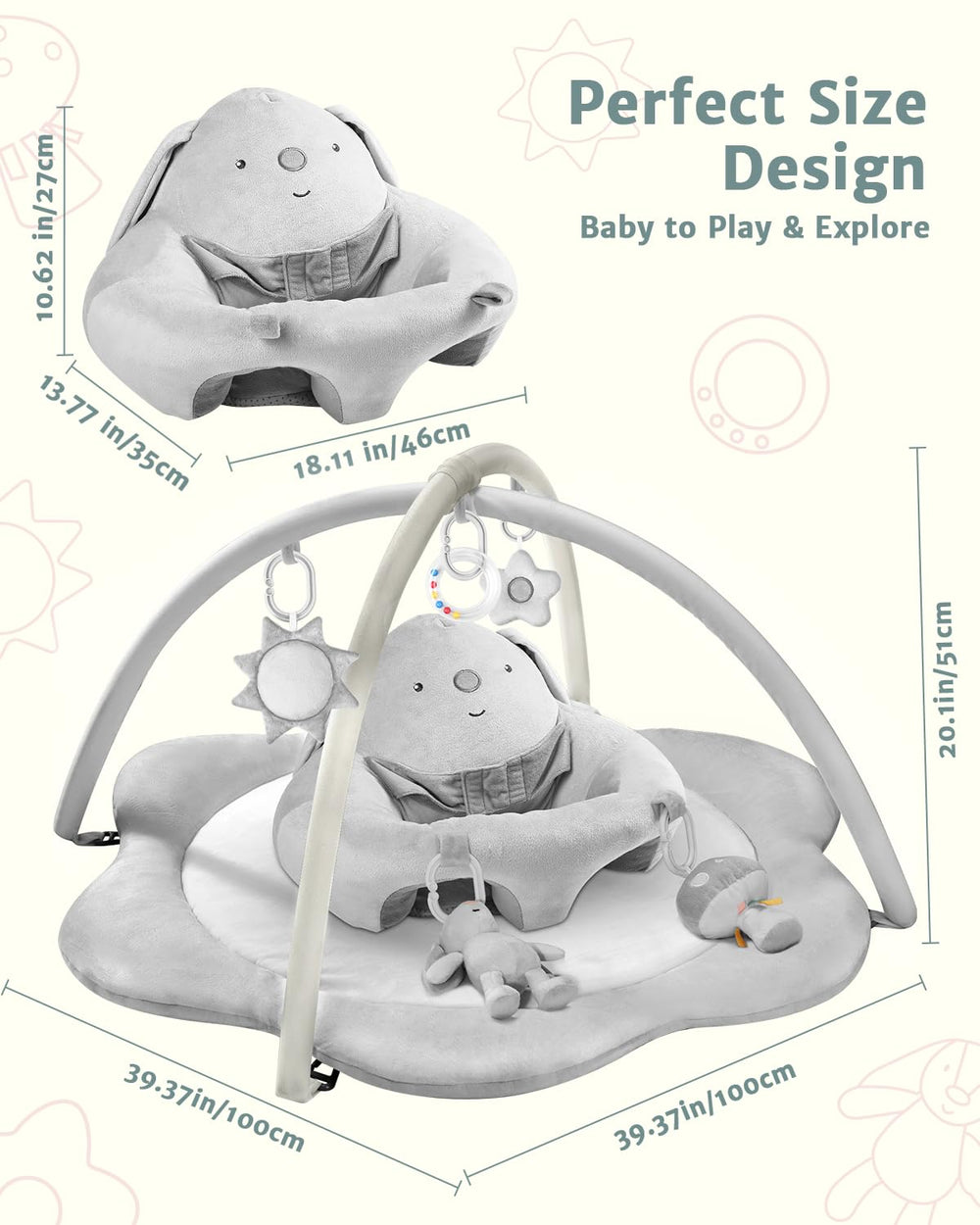 suihuooo 3in1 play mat folds easily for storage and travel