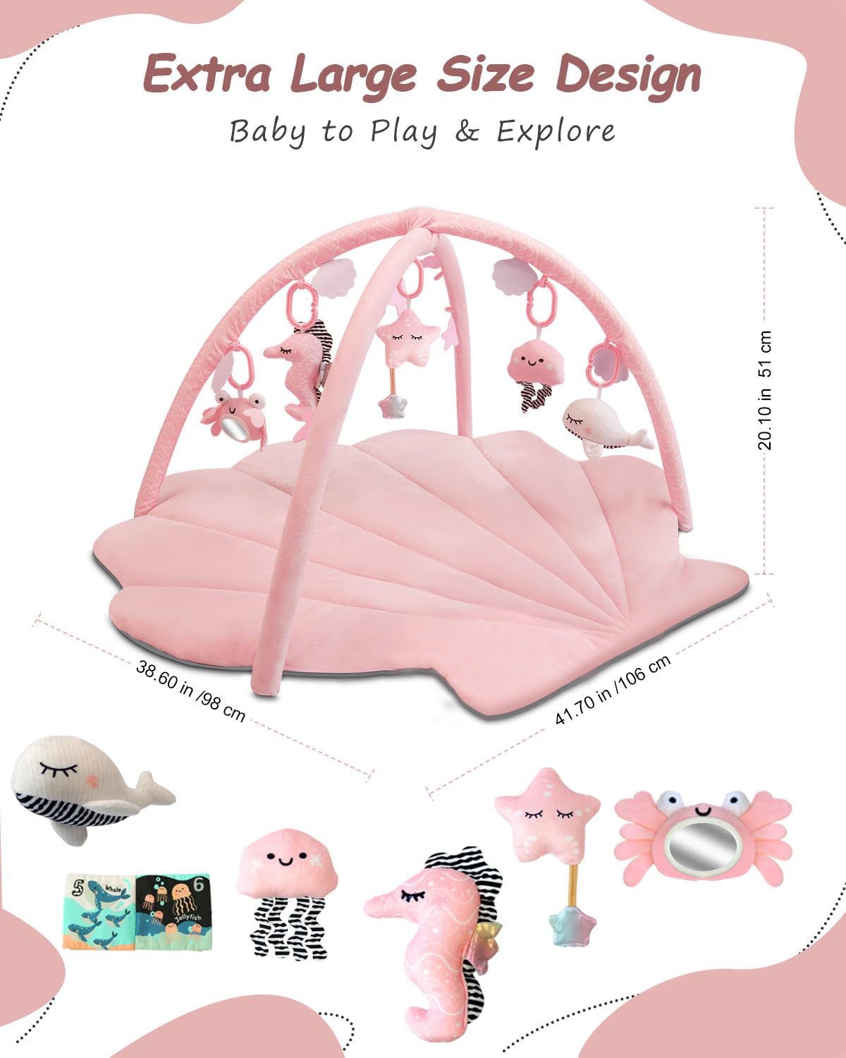 suihuooo Baby Play Gym Mat tummy time options encourage eye-hand coordination